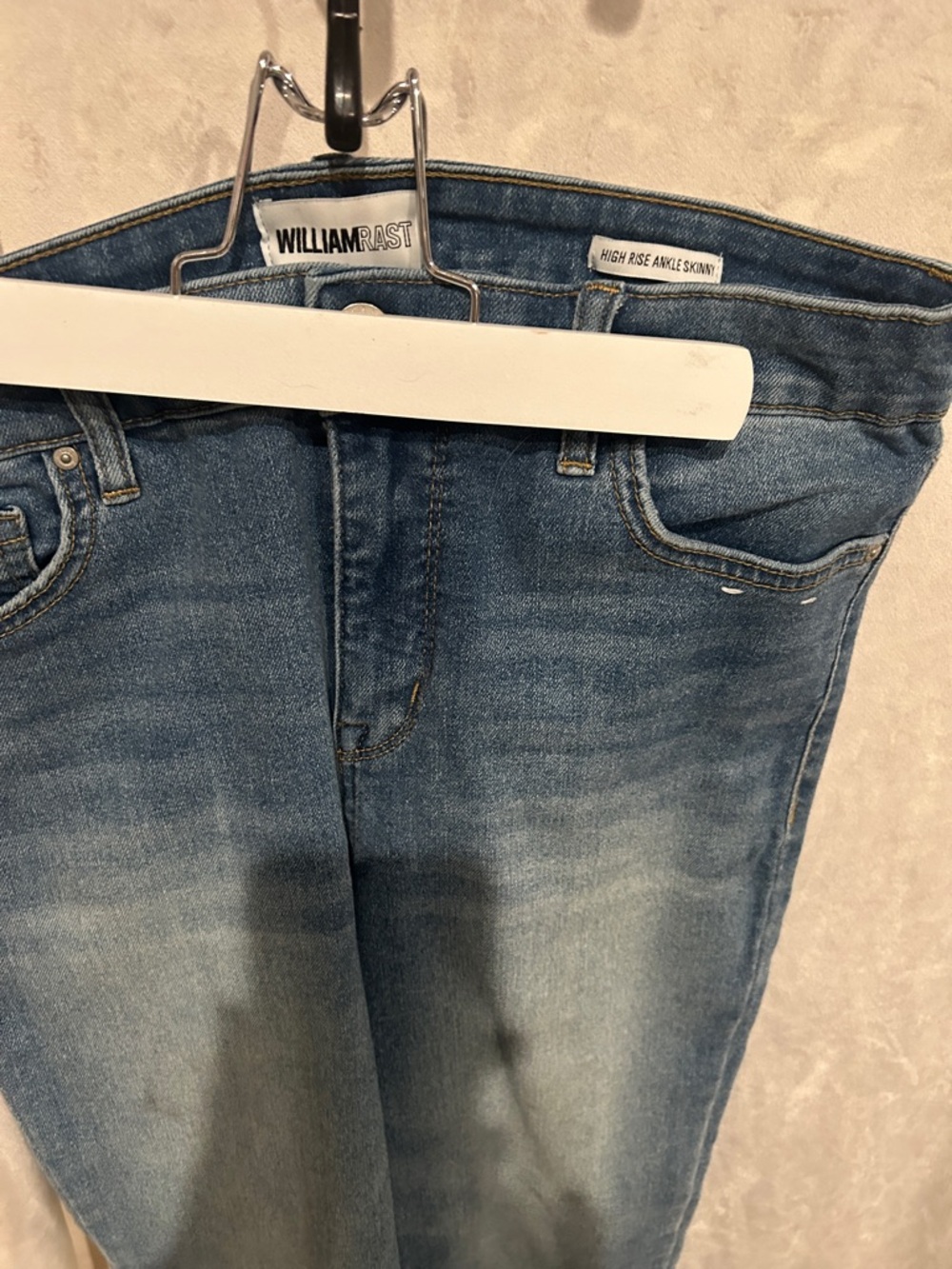 William Rast Light Blue High-Rise Ankle Skinny Jeans